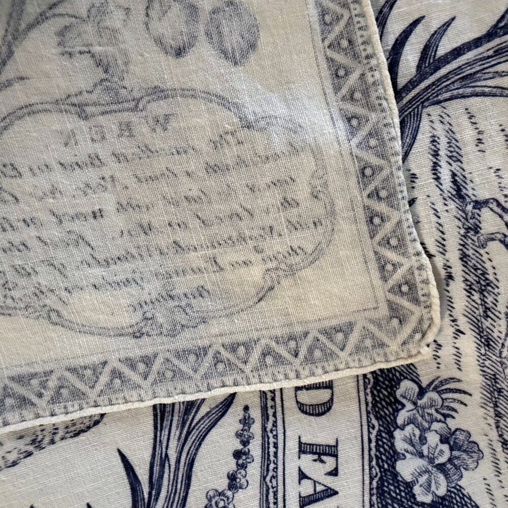 Vintage Aviary Bird Toile Textile Blue White Chinoiserie Wall Art J Laughton - Picture 11 of 11